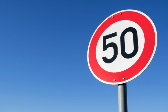Naklejki German road sign: speed limit 50 km/h