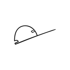 Beautiful hand-drawn outlined icon of a baseball cap