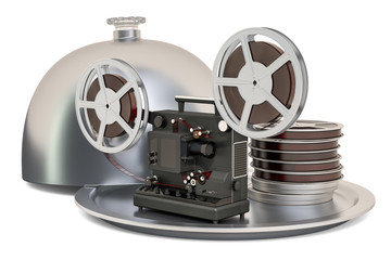 Obraz premium Presentation of new movie or film concept. 3D rendering