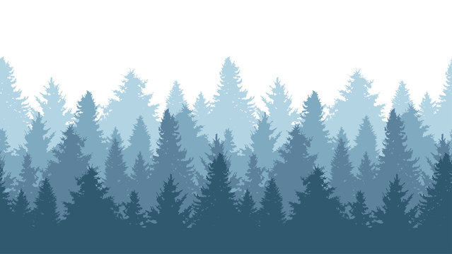 fir trees seamless pattern © Chantal