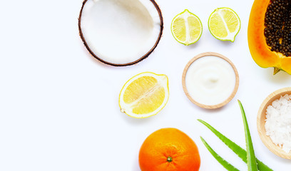 Natural ingredients for homemade skin care.