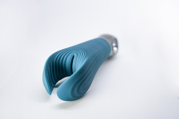 Bright sex toys on white background in the studio isolated 