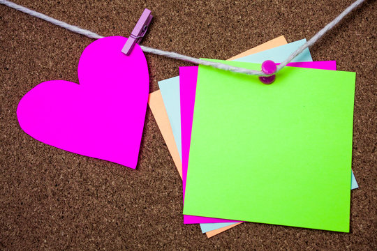 Design business Empty copy space text for Ad website promotion isolated Banner template. Paper notes reminders Roanalysistic message cork background rope clothespin