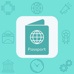 Passport vector icon sign symbol