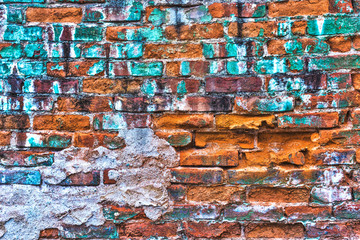 Background of  brick and stone  wall texture