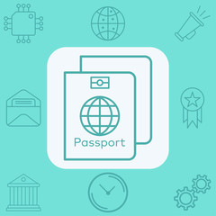 Passport vector icon sign symbol