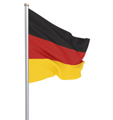 Germany flag blowing in the wind. Background texture. 3d rendering, wave. - Illustration