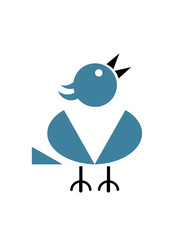 Blue bird on white background