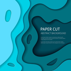 Color 3d cut out paper effect abstract background. Colorful vector design templates.