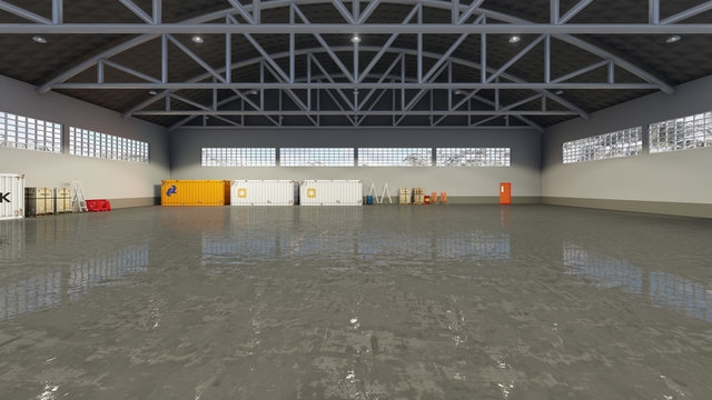 Adobe dimension background interior warehouse 3d render