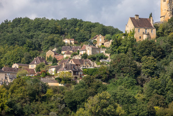 Fototapeta na wymiar Village around Castelnaud-la-chapelle castle in Dordogne valley, Perigord Noir, France