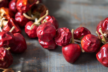 Small round chilly peppers.