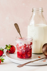 Crushed Strawberries with Milk