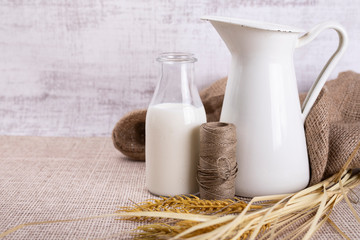 Shavuot, dairy products and fruits. Traditional Jewish holiday