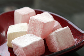Turkish delights with rose flavor