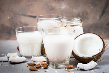 Vegan non dairy alternative milk. 