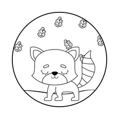 cute cat with leafs nature