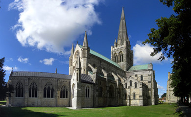 Fototapeta na wymiar Panoramic view of Chichester Cathedral in England