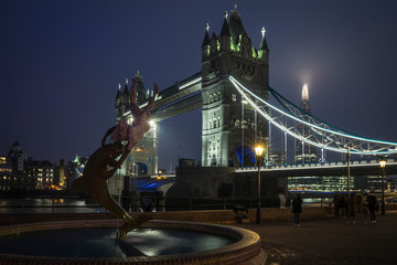 Obraz premium Tower Bridge at night.