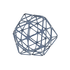 3d rendering of grey metal wireframe object