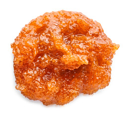 Sample of body scrub on white background
