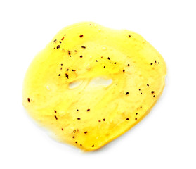 Sample of body scrub on white background