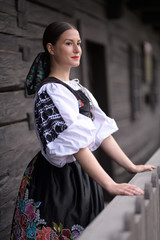 Slovak folklore. Slovakian folklore girl. 