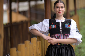 Slovak folklore. Slovakian folklore girl. 