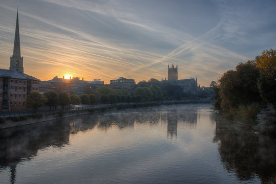 Sunrise over Worcester UK 