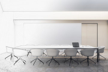 Modern white meeting room