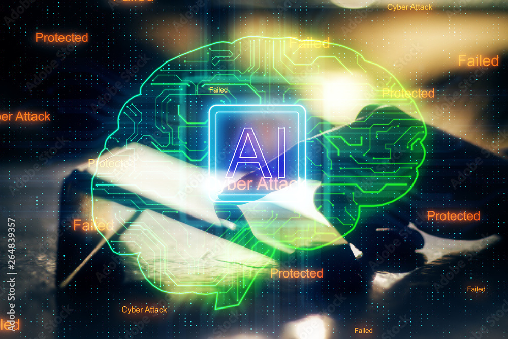 Poster artificial intelligence and software concept