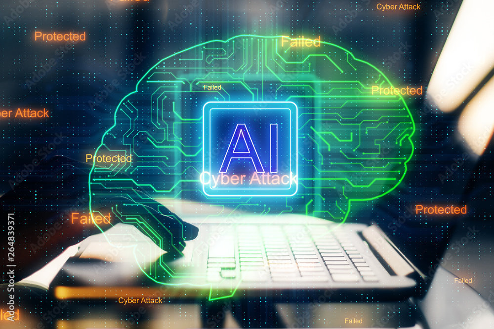 Aufkleber artificial intelligence and software concept