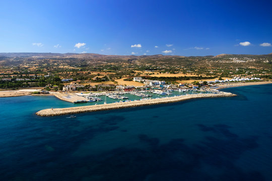 Cyprus, aerial view of Latchi marina