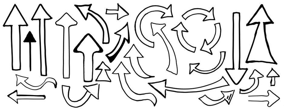 handgezeichnete pointer pfeile f&uuml;r animationen und pr&auml;sentationen