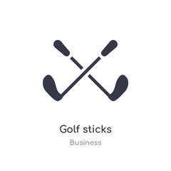 golf sticks outline icon. isolated line vector illustration from business collection. editable thin stroke golf sticks icon on white background