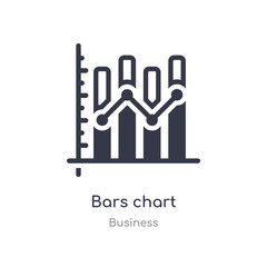 bars chart outline icon. isolated line vector illustration from business collection. editable thin stroke bars chart icon on white background