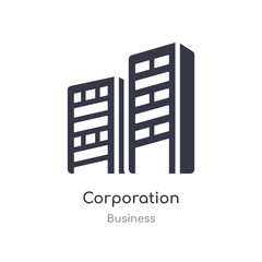 corporation outline icon. isolated line vector illustration from business collection. editable thin stroke corporation icon on white background