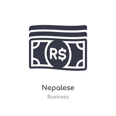 nepalese outline icon. isolated line vector illustration from business collection. editable thin stroke nepalese icon on white background