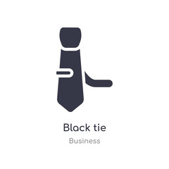 black tie outline icon. isolated line vector illustration from business collection. editable thin stroke black tie icon on white background