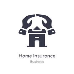 home insurance outline icon. isolated line vector illustration from business collection. editable thin stroke home insurance icon on white background