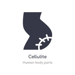 cellulite outline icon. isolated line vector illustration from human body parts collection. editable thin stroke cellulite icon on white background