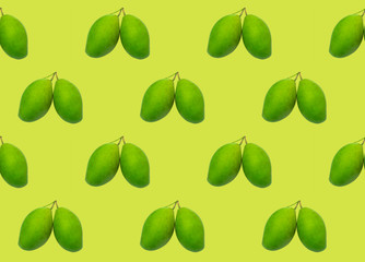 Colorful pattern of mango green. Green background
