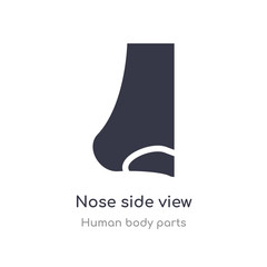 nose side view outline icon. isolated line vector illustration from human body parts collection. editable thin stroke nose side view icon on white background