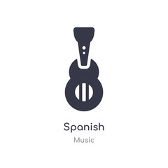 spanish outline icon. isolated line vector illustration from music collection. editable thin stroke spanish icon on white background