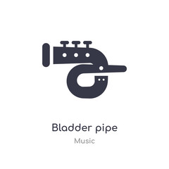 bladder pipe outline icon. isolated line vector illustration from music collection. editable thin stroke bladder pipe icon on white background