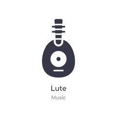 lute outline icon. isolated line vector illustration from music collection. editable thin stroke lute icon on white background