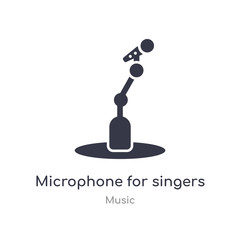 microphone for singers outline icon. isolated line vector illustration from music collection. editable thin stroke microphone for singers icon on white background