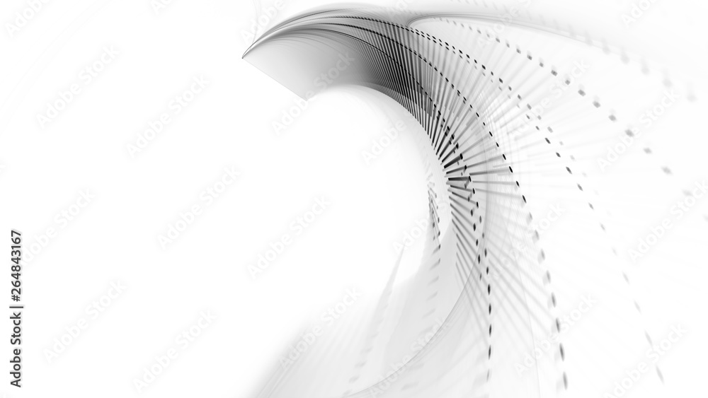 Fototapete abstract background. 3d illustration. fractal graphics composition of dots, waves and rays of light.