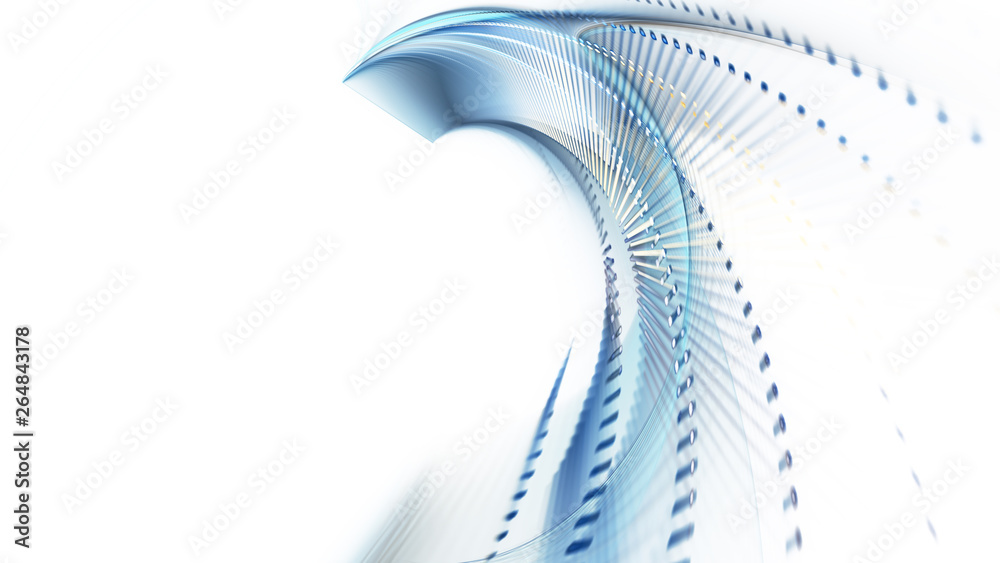 Fototapete abstract background. 3d illustration. fractal graphics composition of dots, waves and rays of light.