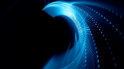 Abstract background. 3d illustration. Fractal graphics composition of dots, waves and rays of light.